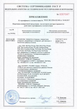 2017.06.19 Солнечногорск - Приложение к сертификату Устройства поворотные, откидные, Siegenia-Aubi KG. ГОСТ 30777-2012